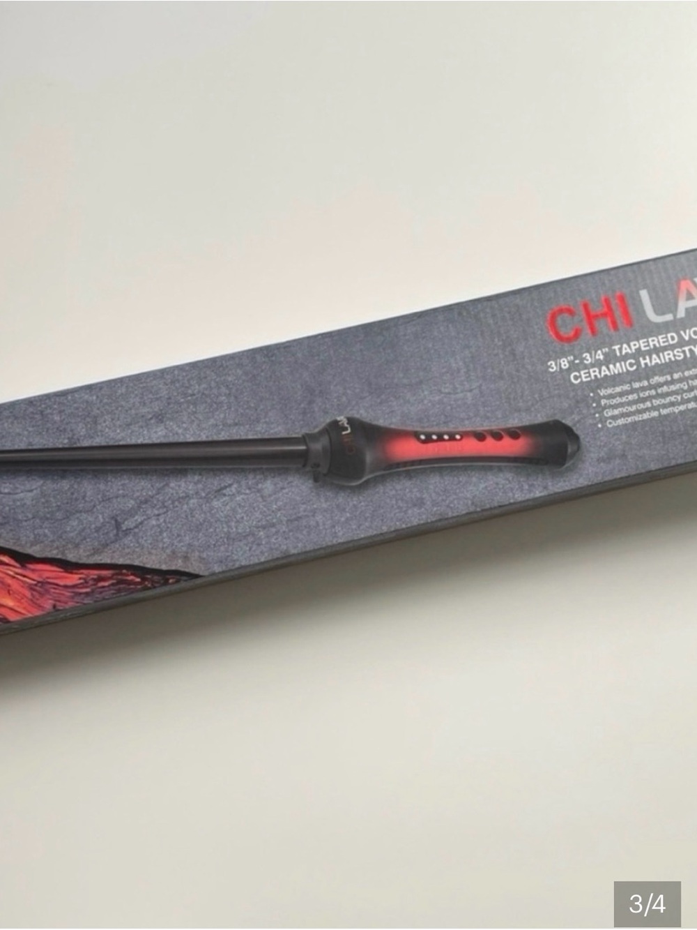CHI Lava Ceramic Tapered Wand - Black & Red
